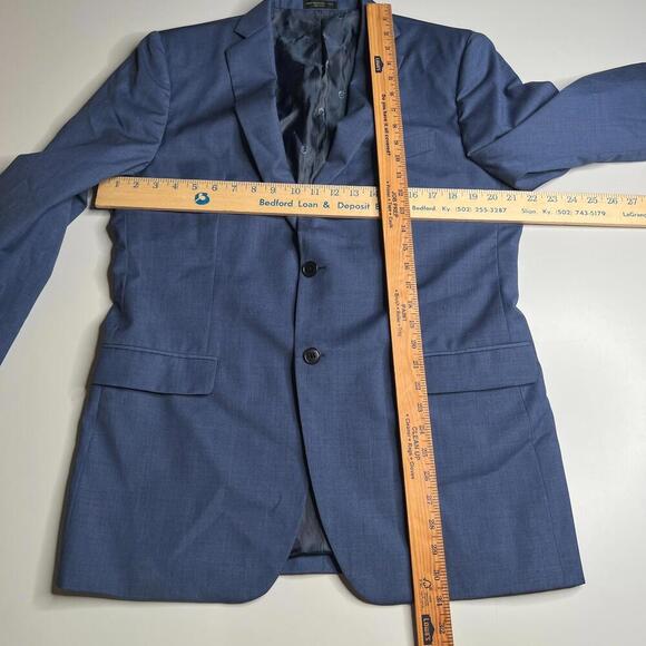John Varvatos USA Men’s Blue Wool Blazer Jacket 42L Bedford Sport Coat 2-Button - Picture 3 of 7